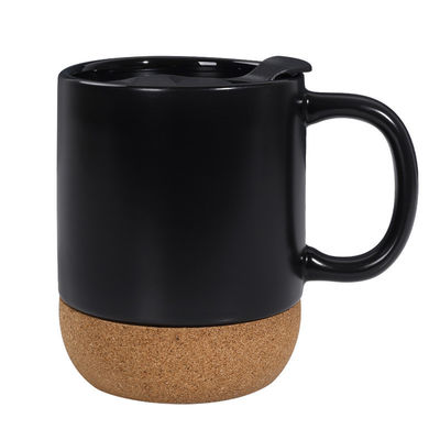 450ml tasse de Noël en céramique avec couvercle Logo personnalisé Créatif bouchon de fond de tasse blanc mat