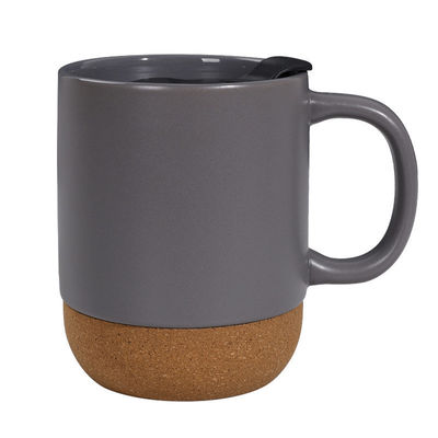 450ml tasse de Noël en céramique avec couvercle Logo personnalisé Créatif bouchon de fond de tasse blanc mat