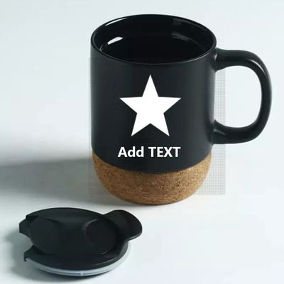 450ml tasse de Noël en céramique avec couvercle Logo personnalisé Créatif bouchon de fond de tasse blanc mat