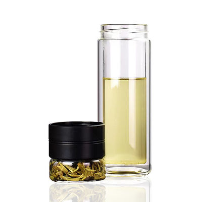 Logo personnalisé Sublimation verre transparent Tumbler Boisson Bouteille d'eau en verre avec filtre