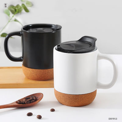 Couleur noire mate Glaçage céramique bouchon fond tasses de café avec logo personnalisé