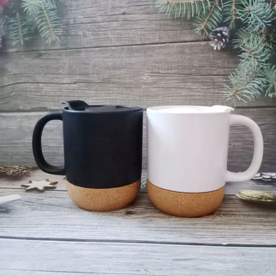 Couleur noire mate Glaçage céramique bouchon fond tasses de café avec logo personnalisé