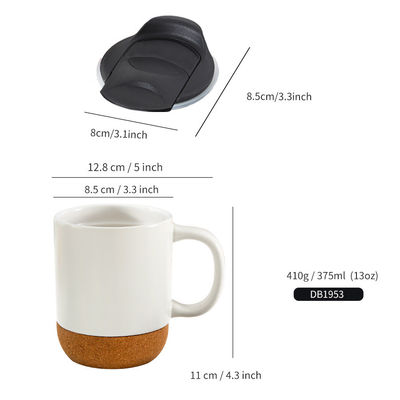 Logo personnalisé 15 oz tasse de café en porcelaine sublimation avec fond en bois tasse de lait en céramique noire