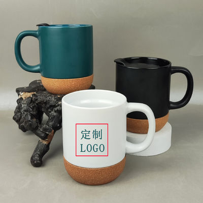 Logo personnalisé 15 oz tasse de café en porcelaine sublimation avec fond en bois tasse de lait en céramique noire