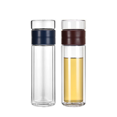 Bouteille d'eau en verre avec filtre à thé et double isolation pour les boissons chaudes