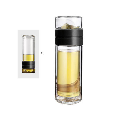 Bouteille d'eau en verre avec filtre à thé et double isolation pour les boissons chaudes