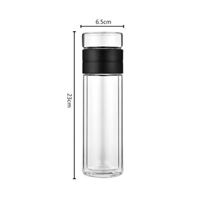 Bouteille d'eau en verre avec filtre à thé et double isolation pour les boissons chaudes
