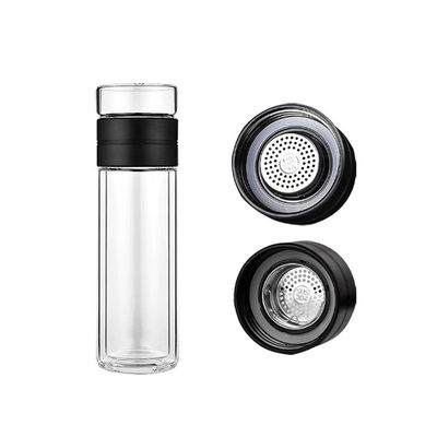 Bouteille d'eau en verre avec filtre à thé et double isolation pour les boissons chaudes