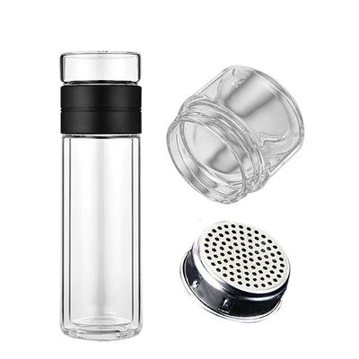 Bouteille d'eau en verre avec filtre à thé et double isolation pour les boissons chaudes