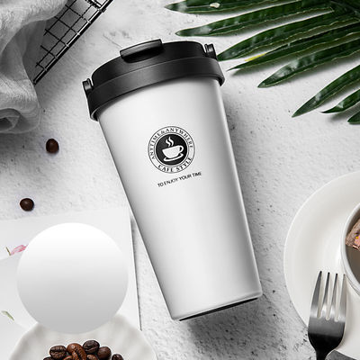 Livraison directe 500 ml de tasse de café isolée sous vide en acier inoxydable avec motif sur mesure