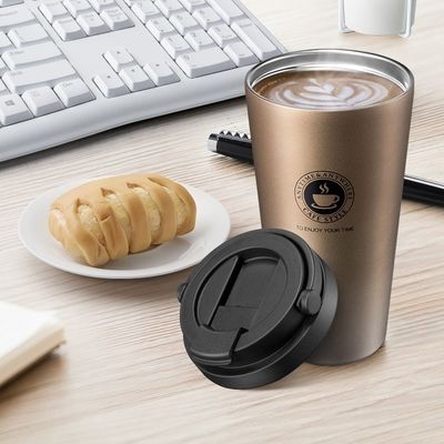 Livraison directe 500 ml de tasse de café isolée sous vide en acier inoxydable avec motif sur mesure