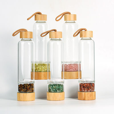 Bouteille d'eau en verre de design professionnel avec cristal et pierres précieuses Capacité 500ml