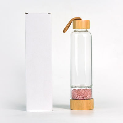 Bouteille d'eau en verre de design professionnel avec cristal et pierres précieuses Capacité 500ml
