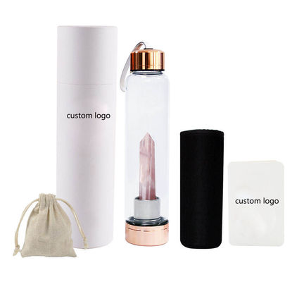 500 ml Capacité Vintage Design Stones de verre de guérison Bouteille d'eau de cristal pour la boisson