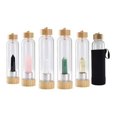 500 ml Capacité Vintage Design Stones de verre de guérison Bouteille d'eau de cristal pour la boisson