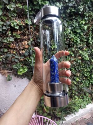 500 ml Capacité Vintage Design Stones de verre de guérison Bouteille d'eau de cristal pour la boisson