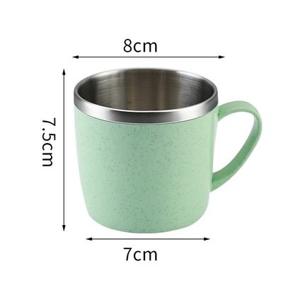 Coupe à café en acier inoxydable avec poignée de 220 ml pour les collations et les boissons pour enfants