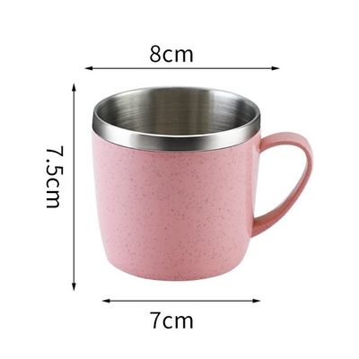 Coupe à café en acier inoxydable avec poignée de 220 ml pour les collations et les boissons pour enfants