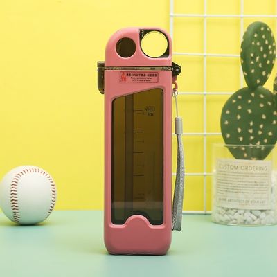 Coupe de sport personnalisée avec paille et capacité ligne 350ml Bouteille d'eau en plastique carré