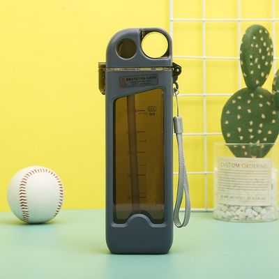 Coupe de sport personnalisée avec paille et capacité ligne 350ml Bouteille d'eau en plastique carré