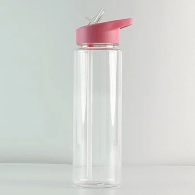 500 ml/750 ml bouteilles d'eau en plastique extérieures sans BPA avec paille pliable et conception portable