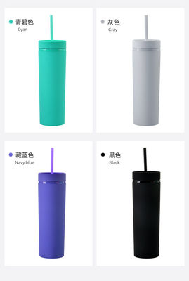 Accessoires sans aucun Vente élevée Bouteille d'eau en plastique colorée de 16 oz avec paille et couvercle