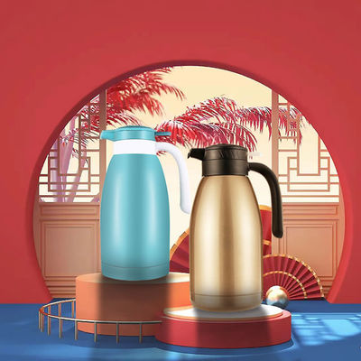 Bouilloire électrique à vide Pot de café en acier inoxydable 2.0L double couche Logo personnalisé