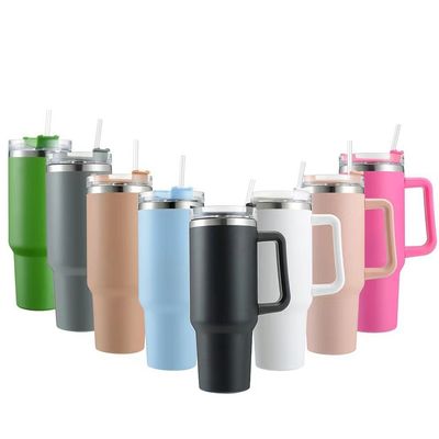 40 oz double paroi en acier inoxydable à vide isolé de voyage tumbler avec poignée tasses