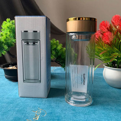 Boissons en verre écologiques de 300 ml de capacité, bouteilles d'eau en vrac sur mesure avec logo