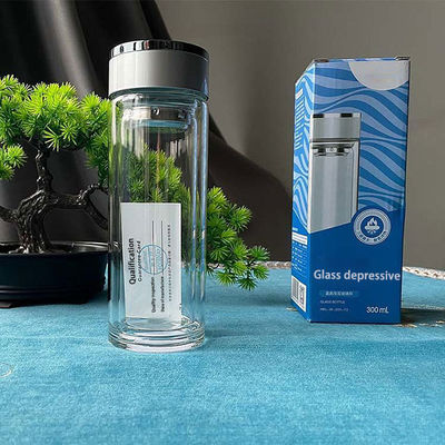 Boissons en verre écologiques de 300 ml de capacité, bouteilles d'eau en vrac sur mesure avec logo