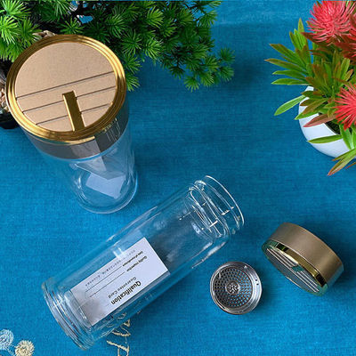 Bouteille d'eau en verre sans BPA pour hommes avec logo personnalisé