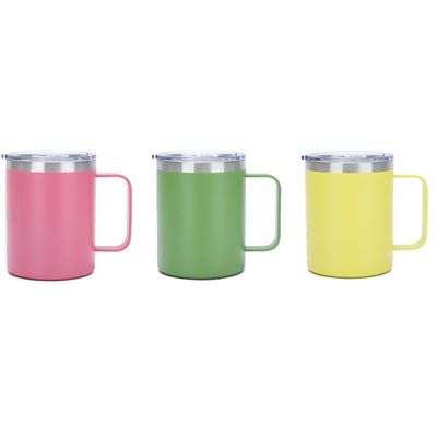 Coupe de café personnalisée écologique de 12 oz Coupe en acier inoxydable avec couvercle coulissant et paille