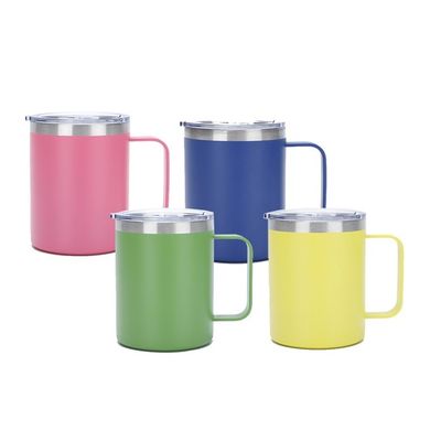 Coupe de café personnalisée écologique de 12 oz Coupe en acier inoxydable avec couvercle coulissant et paille