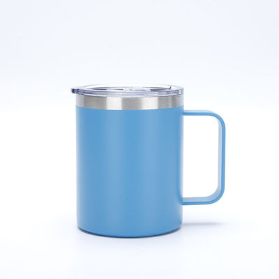 Coupe de café personnalisée écologique de 12 oz Coupe en acier inoxydable avec couvercle coulissant et paille