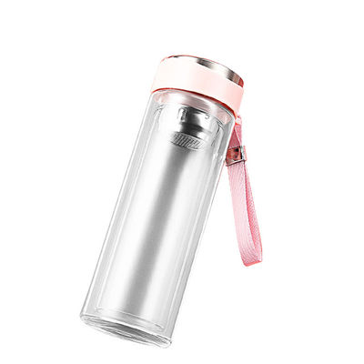 Tombouille en verre à double paroi avec infuseur de thé pour l'impression par sublimation à faible MOQ