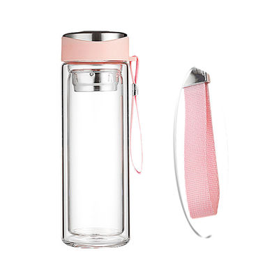 Tombouille en verre à double paroi avec infuseur de thé pour l'impression par sublimation à faible MOQ