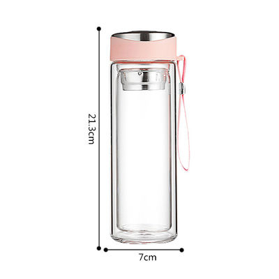 Tombouille en verre à double paroi avec infuseur de thé pour l'impression par sublimation à faible MOQ