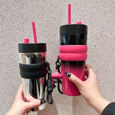 Eco-friendly 710ml en acier inoxydable Moussin de café de voyage aspirateur isolé et réutilisable