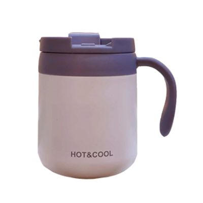 Coupe de bureau en acier inoxydable 304 avec poignée et couvercle Logo personnalisé