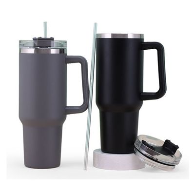 OEM 40 OZ Tumbler avec poignée en acier inoxydable 18/8 Vacuum Voyage tasse de café et paille