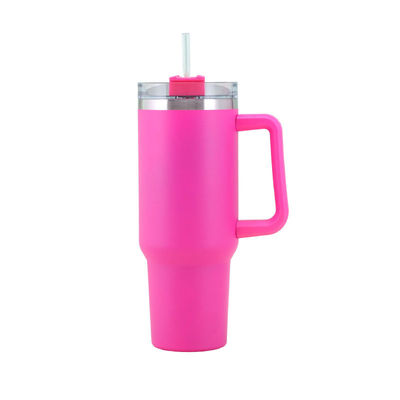Coupe thermique portable avec poignée et couvercle paille 40 oz en acier inoxydable isolé