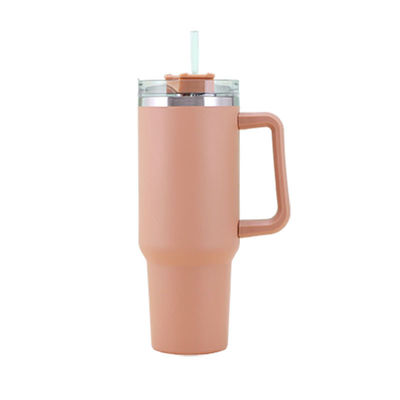 Coupe thermique portable avec poignée et couvercle paille 40 oz en acier inoxydable isolé
