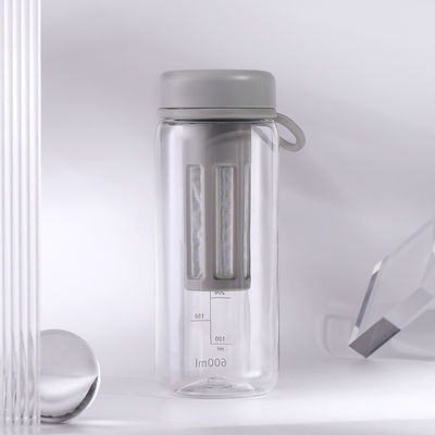 Bouteille d'eau en plastique personnalisée de 450 ml/600 ml avec séparateur de thé