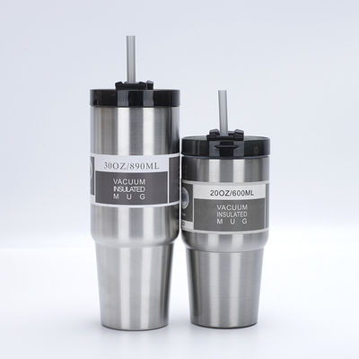Stocké 304 acier inoxydable vide isolé Tumbler tasse de café avec couvercle de paille 30 oz