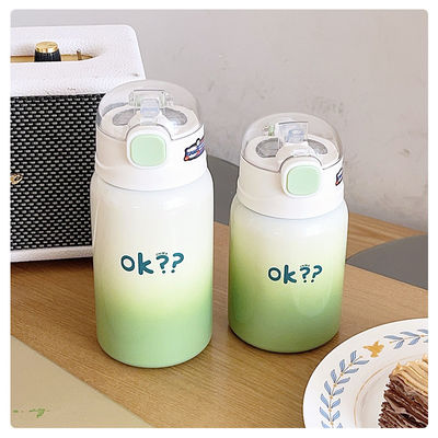 Étudiant Portable 350/450 ml en acier inoxydable avec paille et isolation thermique