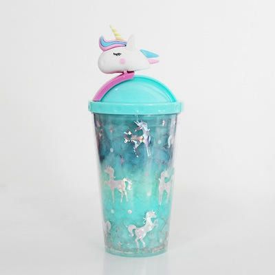 430 ml de capacité Bouteille d'eau extérieure à la mode Cute Unicorn Forme étanche à la fuite avec couvercle