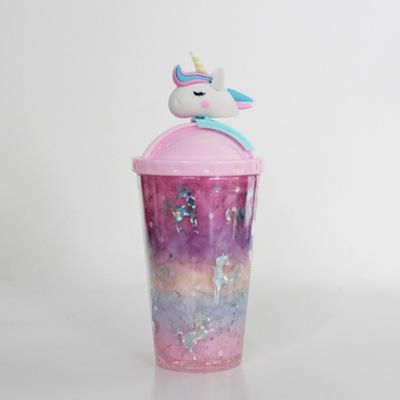 430 ml de capacité Bouteille d'eau extérieure à la mode Cute Unicorn Forme étanche à la fuite avec couvercle