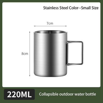 Une simple tasse d'eau portable en acier inoxydable à large bouche et un design minimaliste