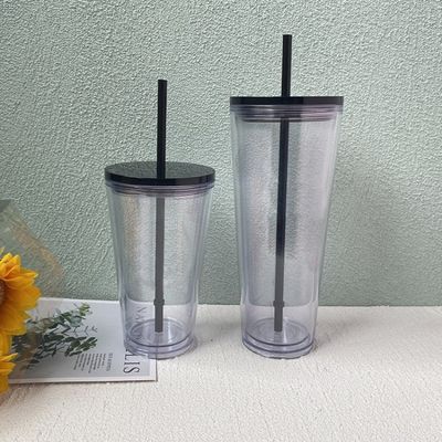 Nombre de pièces 1 Bouteille d'eau en plastique transparent à double paroi pour une tasse d'été étudiante