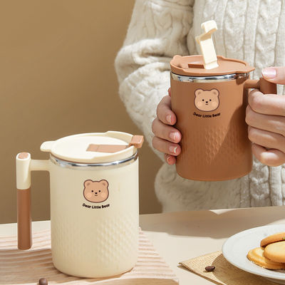 450ml 304 tasse de café en acier inoxydable isolation tasse bouteille de café avec poignée pour la maison